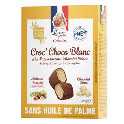 Lucien Georgelin Céréales Croquante Fourrée Chocolat Blanc, 375g