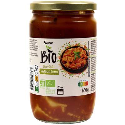Auchan BIO Ravioli végétariens Bio, 650g