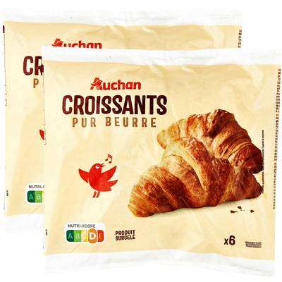 Auchan Croissant pur beurre, Lot de 2x360g