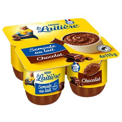 La laitière Semoule au lait chocolat, 4x115g