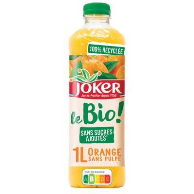 Joker Le Bio jus d'orange sans pulpe, 1L