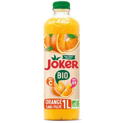 Joker Le Bio jus d'orange sans pulpe, 1L