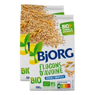 Bjorg Flocons d'Avoine complète bio, Lot de 2x500g
