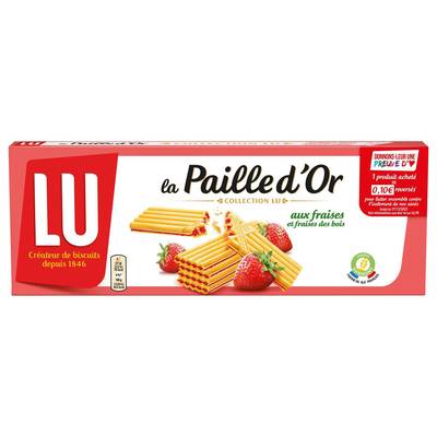 Lu Gaufrettes Paille d'or Fraise, 150g