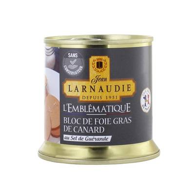 Jean Larnaudie Bloc de Foie Gras de Canard au Sel de Guérande - L'Emblématique, 190g