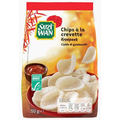 Suzi Wan Chips aux Crevettes ASC, 50g