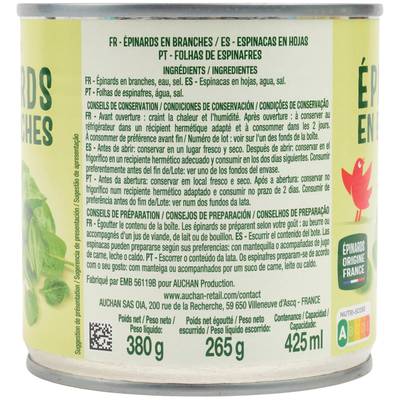 3596710395095 - Auchan - Epinards en branches