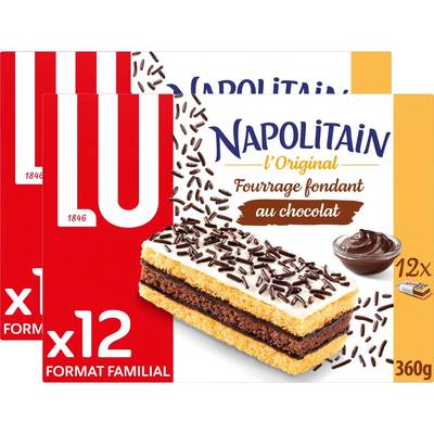 Lu Napolitain Mini classic, 2x12 pièces, Lot de 2x360g