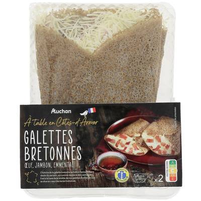 Auchan Terroir Galettes Bretonne à l'Oeuf au Jambon et à l'emmental, 2x140g