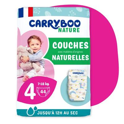 Carryboo Nature Couches naturelles et chou, T4 (7-18kg), 44 couches