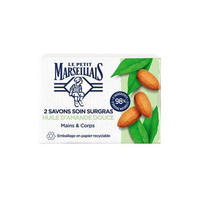 Le Petit Marseillais Savon Soin Surgras à l'Huile d'Amande Douce, 200G