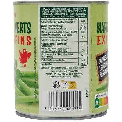 3596710401796 - Auchan - Haricots verts extra fins