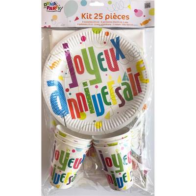 Dyna Party Kit Joyeux aniversaire, 25 pièces