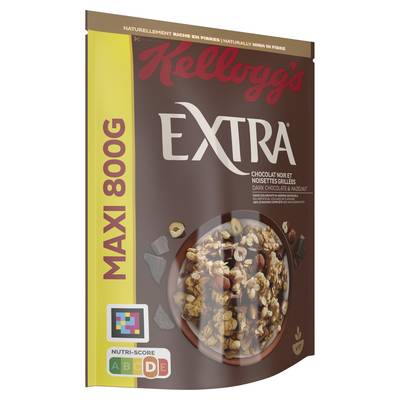 Kellogg's Céréales Extra chocolat noir noisettes, 800g