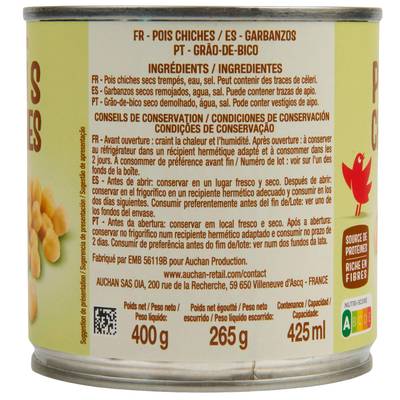 3596710553396 - Auchan - Pois chiches