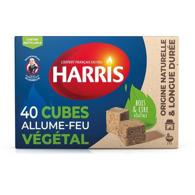 Harris Allume-feu cube sans odeur 100% naturel, 40 allume-feu