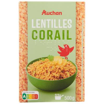 Auchan Lentilles corail, 500g