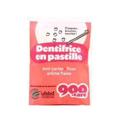 900Care Dentifrice fraise pastille, 62 pastilles