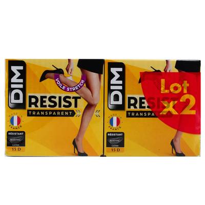 Dim Collants transparents Majorque cube 15D lot de 2, Taille 4