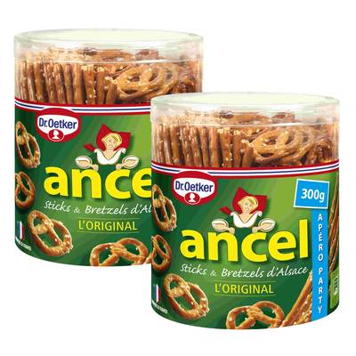 Ancel Sticks et Bretzels d'Alsace, Lot de 2x300g