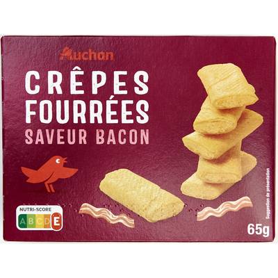 Auchan Mmm! Mini crêpes dentelles salées fourrées saveur bacon, 65g