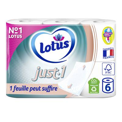 Lotus Papier toilette Just1 5 épaisseurs, 6  rouleaux