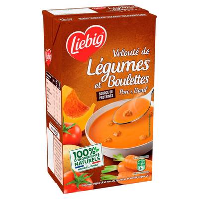 Liebig Velouté de Légumes et Boulettes Porc et Boeuf, 1L