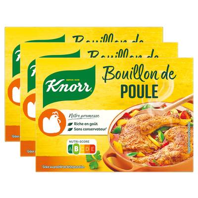 Knorr Bouillon Cube Poule - 15 Cubes, Lot de 3x15x10g
