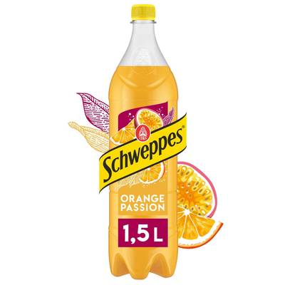 Schweppes Boisson gazeuse à l'orange et passion, 1,5L