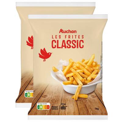 Auchan Frites classique, Lot de 2x1kg