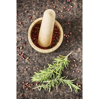 Pebbly Set pilon & mortier Bambou Naturel, 7 cm