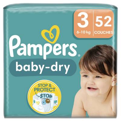 Pampers Babydry Couches T3 6 -10 kg, 52 couches