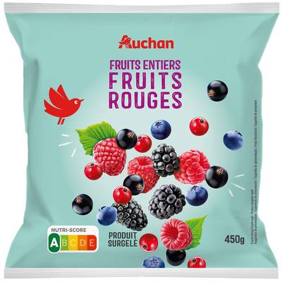 Auchan Mélange de fruits rouges entiers, 450g