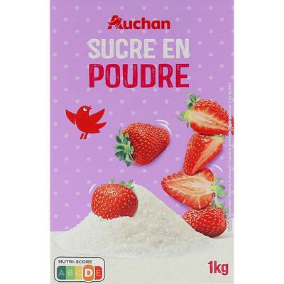 Auchan Sucre blanc en poudre, 1kg