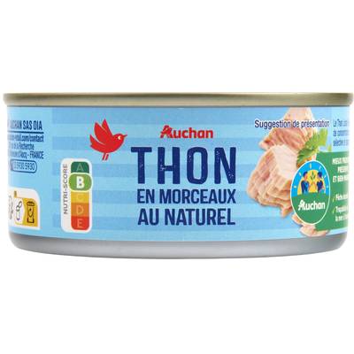 Auchan Thon en morceaux au naturel, 112g