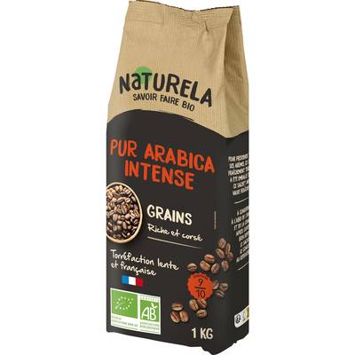 Naturela Café en Grains Pur Arabica Intense Bio, 1kg