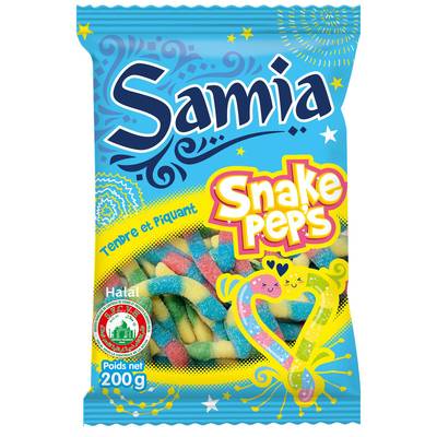 Samia Bonbons piquants Snake Pep's - Halal, 200g