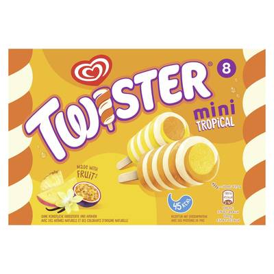 Twister Mini bâtonnets Twister tropical, 8 bâtonnets - 348g