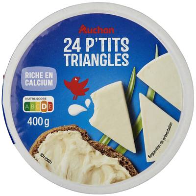 Auchan Petits triangles de fromage fondu - 400g, 24 fromages