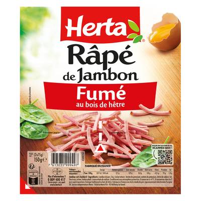 Herta Râpé de Jambon Fumé, 2x75g