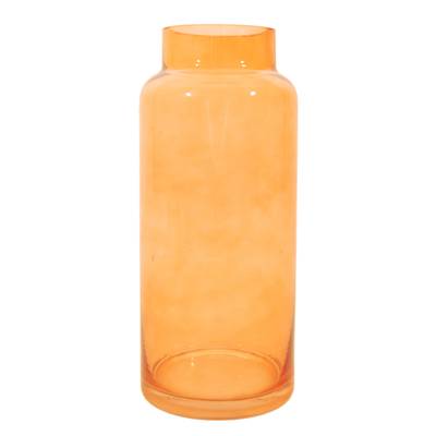 Point virgule Vase en verre jaune, Ø 12.50cm H 30cm