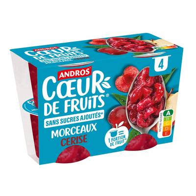 Andros Morceaux de cerise sans sucre ajouté, 4x97g
