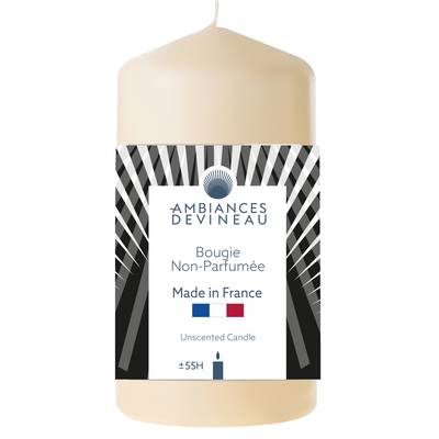 Ambiances Devineau Bougie cylindrique Ivoire, 55 h