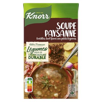 Knorr Soupe Paysanne- Lentilles, Lard fumé aux petits légumes, 1L
