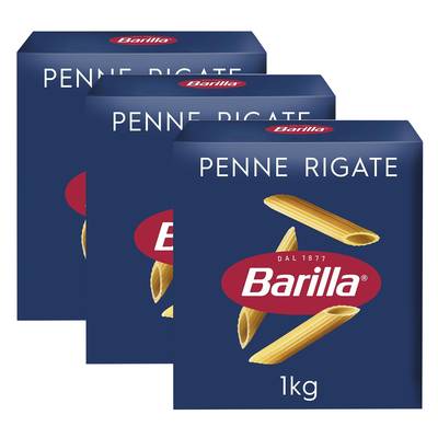 Barilla Pâtes Penne Rigate, Lot de 3x1kg