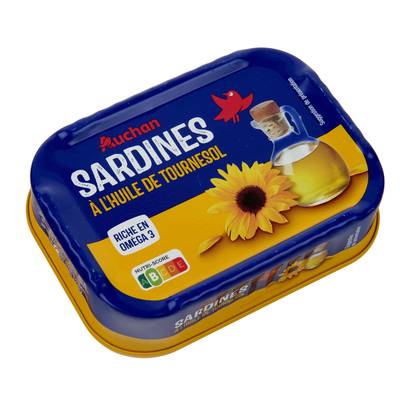 Auchan Sardines à l'huile de tournesol, 95g