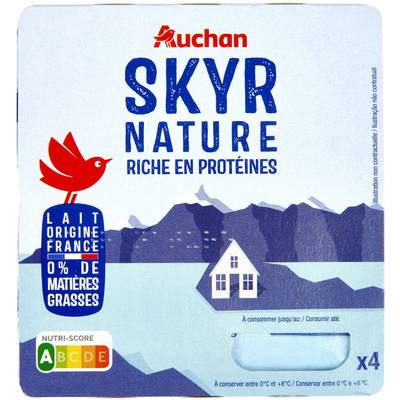 Auchan Skyr nature 0%mg, 4x100g