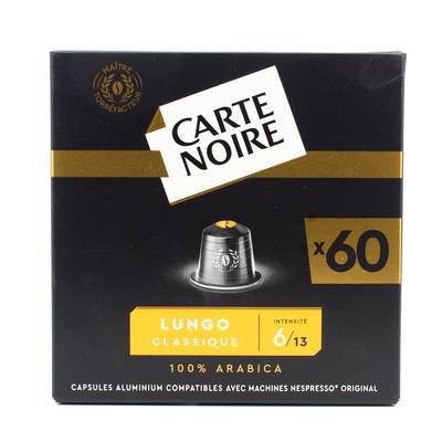 Carte Noire Capsules de café Lungo Classique n°6 compatibles Nespresso, 60 capsules