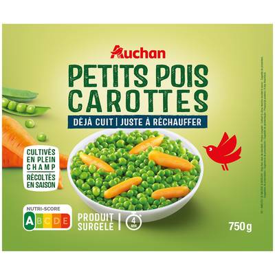 Auchan Petits pois carottes minute extra fins, 750g