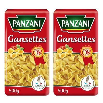 Panzani Pâtes Gansettes, Lot de 2x500g